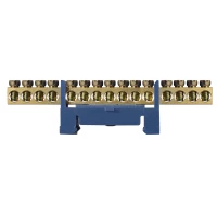 BC-515 6х9 15 отв. Нулевая шина с изолятором на Din-рейке