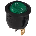 KCD1-5-101N GR/B 220V Переключатель 1 клав. круглый зеленый с подсветкой