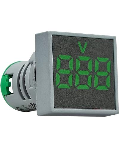 Квадратный цифровой измеритель напряжения ED16-22FVD 30-500В АС (зеленый)