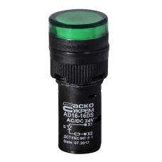 Сигнальная арматура AD16-16DS зеленая 24V АC/DC