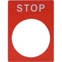 Табличка маркировочная STOP красная для кнопок XB2