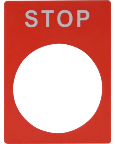 Табличка маркувальна STOP червона для кнопок XB2