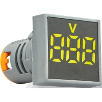 Квадратный цифровой измеритель напряжения ED16-22FVD 30-500В АС (желтый)