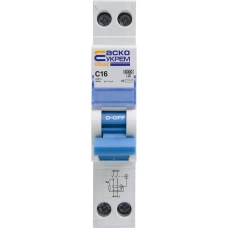 Устройство защитного отключения с защитой от сверхтоков UTrust 1P+N (18 mm) 16А C 10мА AC