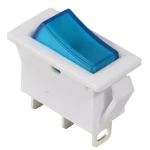 KCD3-101N-13 BL/WH 220V Переключатель 1 клав. синий с подсветкой