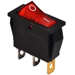 KCD3-101N R/B 220V Переключатель 1 клав. красный с подсветкой
