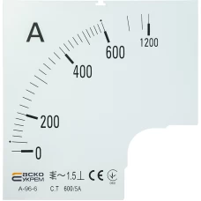 Шкала 600/5А до амперметра А-96-6