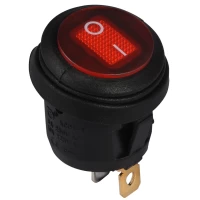 KCD1-5-101NW R/B 220V Переключатель 1 клав.круглый влагоз. красный с подсветкой