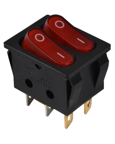KCD2-5-2101N R/B 220V Переключатель 2 клав.