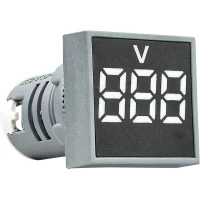 Квадратный цифровой измеритель напряжения ED16-22FVD 30-500В АС (белый).
