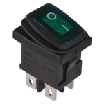 KCD1-4-201NW GR/B 220V Переключатель 1 клав. влагоза. зеленый с подсветкой