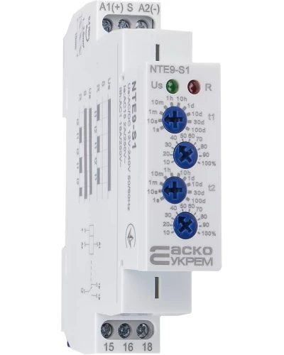 Реле времени асимметричного цикла NTE9-S1 AC/DC 12-240V