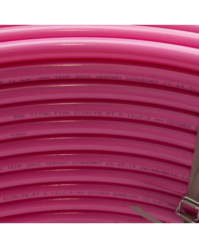 Труба тепла підлога RS-k ТITAN PINK EVOH/PE-RT D16x2,0mm OXYGEN BARRIER 100м