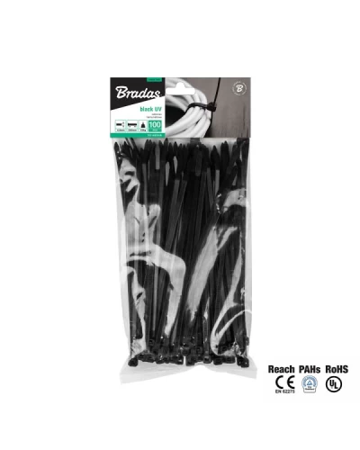Стяжки кабельные 2.5x100мм UV BLACK. TS1125100B