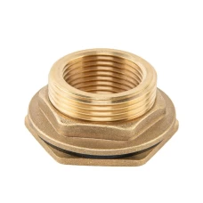 Втулка для бака РО 1" - РЗ 1 1/4" с гайкой и прокладкой 1 1/4", BRASS, BR-P100114