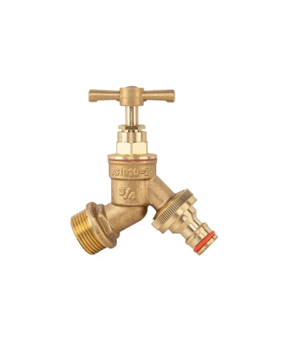 Кран вентильний РЗ 3/4", вихід РЗ 3/4", BRASS, BR-KCR3434