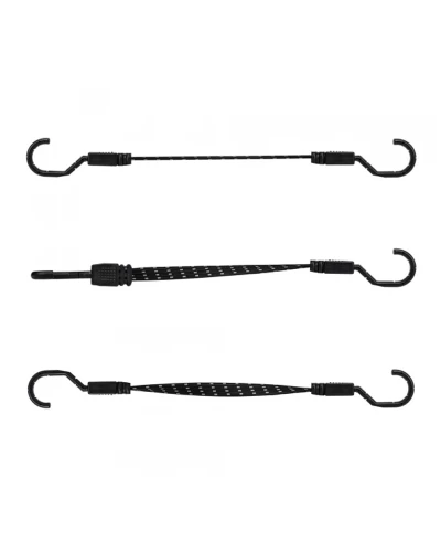 Гумка еластична FLAT BUNGEE CORD HOOK чорна 1.8 х 40см - 2 шт. у блістері. BCH5-18040BC-B
