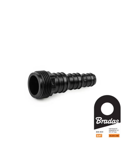 Универсальное соединение 1/2". 5/8". 3/4". наружная резьба 3/4". BLACK LINE. ECO-4121