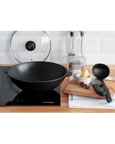 Чугунная сковорода WOK с крышкой Brizoll 4,7 л