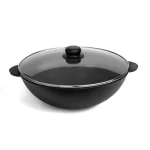Чугунная сковорода WOK с крышкой Brizoll 4,7 л
