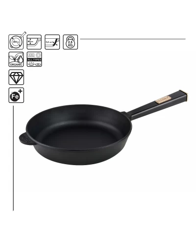Чугунная сковорода Brizoll Optima-Black 260 х 60 мм