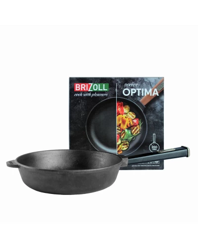 Чугунная сковорода Brizoll Optima-Black 260 х 60 мм