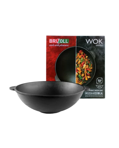 Чугунная сковорода WOK Brizoll 4,7 л