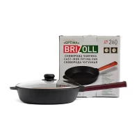 Сковорода чавунна з кришкою Brizoll Optima-Bordo 260 х 60 мм