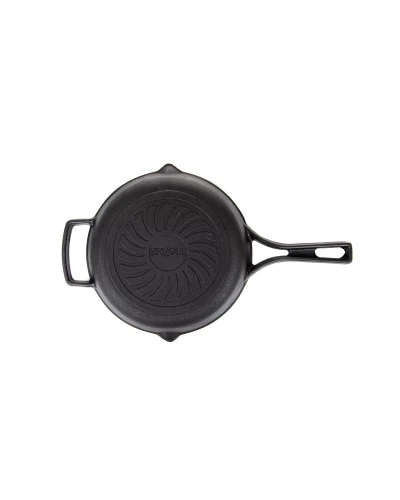 Сковорода чавунна Brizoll з литой ручкой 240 х 60 мм з кришкою-сковородою