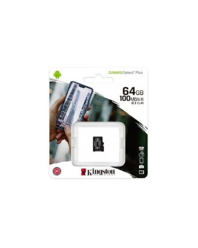 microSDXC (UHS-1) Kingston Canvas Select Plus 64Gb Class 10 А1 (R-100MB/s) (SDCS2/64GBSP)