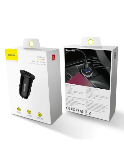 Автомобильное зарядное устройство для Baseus Circular Plastic А+А 30W Black (CCALL-YD01)