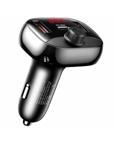 ОЗУ Usams US-CC143 C25 50W 2A+C 3 Ports Digital Display Wireless FM Car Charger Black