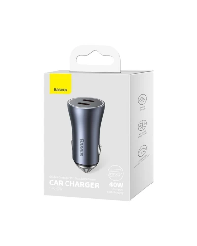 ОЗУ Baseus Golden Contactor Pro Dual Fast Charger Car Charger C+C 40W Dark Gray (CGJP000013)