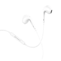 Наушники BOROFONE BM30 Max Acoustic wire control earphones for iP with mic White (BM30MLW)