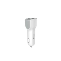 Автомобильное зарядное устройство HOCO Z23 имеет большой стиль dual-port car charger set with iP cable White (6957531078012)