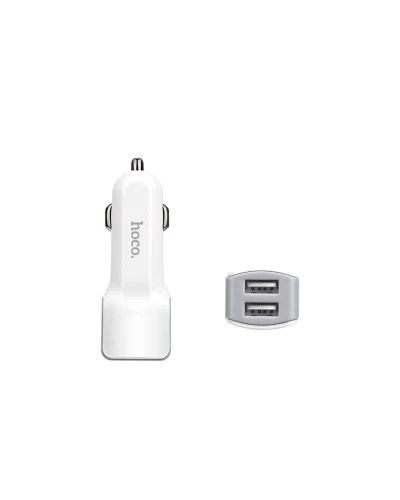 Автомобильное зарядное устройство HOCO Z23 имеет большой стиль dual-port car charger set with iP cable White (6957531078012)