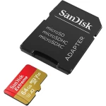 microSDXC (UHS-1 U3) SanDisk Extreme A2 64Gb class 10 V30 (R170MB/s, W80MB/s) (adapter SD) (SDSQXAH-064G-GN6MA)