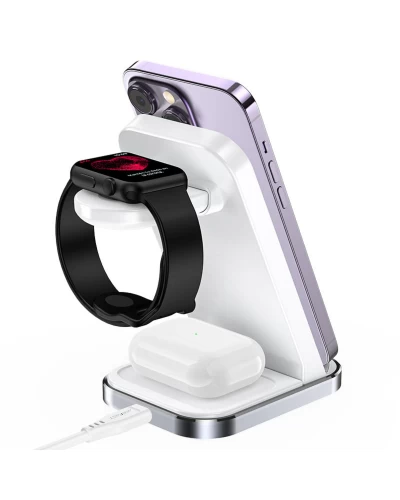 Беспроводное зарядное устройство для ACEFAST E15 Desktop 3-in-1 Wireless Charging Stand White (AFE15W)