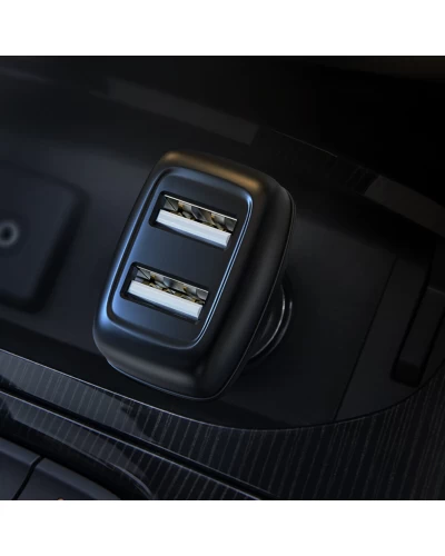Автомобильное зарядное устройство HOCO Z36 Dual port car charger set(Type-C) Black (6931474727770)