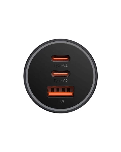 ОЗУ Baseus Golden Contactor Pro Triple Fast Charger Car Charger 65W U+C+C Dark Gray (CGJP010013)