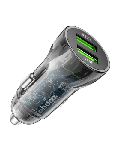 Автомобильное зарядное устройство для HOCO Z47 Transparent Discovery Edition QC3.0 18W (Micro) Transparent Black (6931474782236)