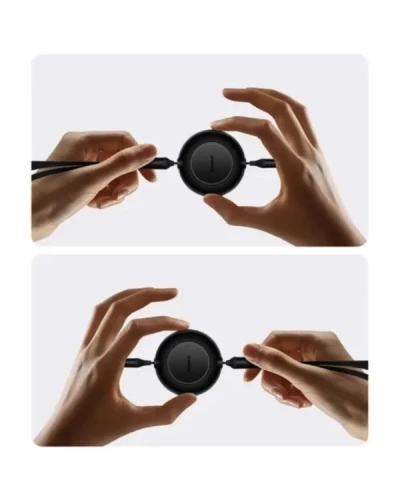 Кабель Baseus Bright Mirror 2 Series Retractable 3-in-1 Fast Charging  Data Cable Type-C to M+L+C 100W 1.1m Black (CAMJ010201)