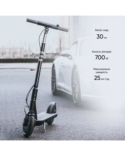 Электросамокат OKAI ES10-NEON Lite Black 9", 300(600)W, 7.8Ah, 30km, 25km\h, 20%, NFC, App,15kg (ES10-B )