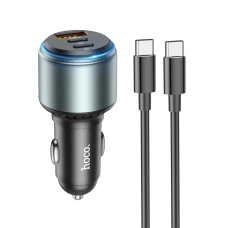 Автомобильное зарядное устройство HOCO NZ9 Galloper 95W three-port(2C1A) car charger set(Type-C to Type-C) Black (6931474795120)