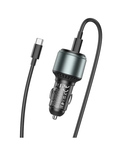Автомобильное зарядное устройство HOCO NZ9 Galloper 95W three-port(2C1A) car charger set(Type-C to Type-C) Black (6931474795120)