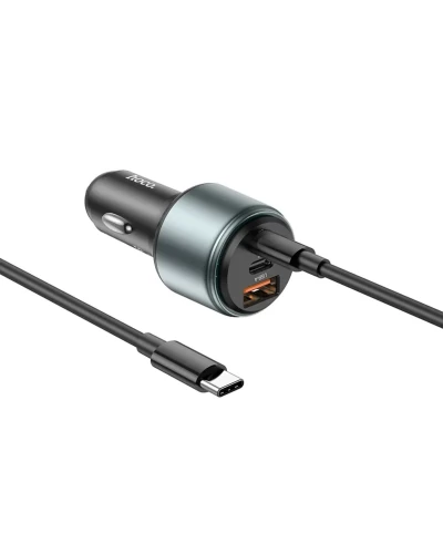Автомобильное зарядное устройство HOCO NZ9 Galloper 95W three-port(2C1A) car charger set(Type-C to Type-C) Black (6931474795120)