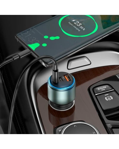Автомобильное зарядное устройство HOCO NZ9 Galloper 95W three-port(2C1A) car charger set(Type-C to Type-C) Black (6931474795120)