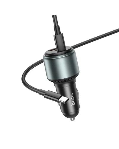 Автомобильное зарядное устройство HOCO NZ9 Galloper 95W three-port(2C1A) car charger set(Type-C to Type-C) Black (6931474795120)