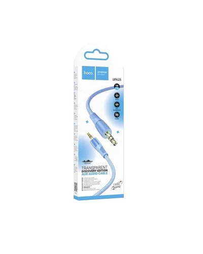 Аудиокабель HOCO UPA25 Transparent Discovery Edition AUX audio cable Blue (6931474791146)