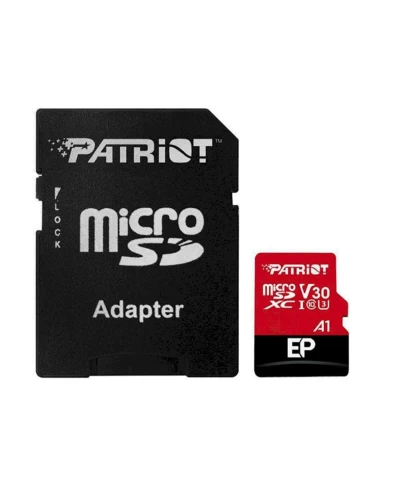 microSDXC (UHS-1 U3) Patriot EP Series 1Тb класс 10 V30 (R-100MB/s, W-80MB/s) (adapter SD) (PEF1TBEP31MCX)